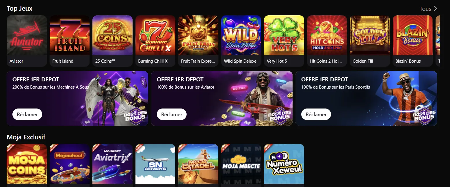 Mini-jeux et version iOS Mojabet